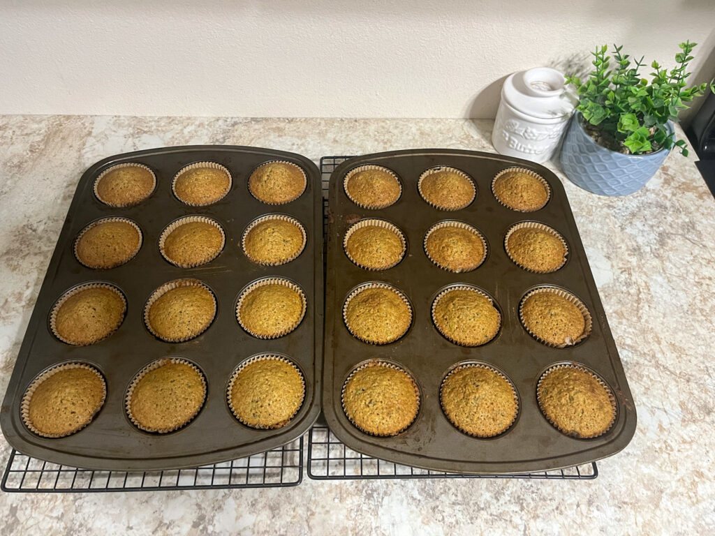 freshly baked healthy zucchini muffins