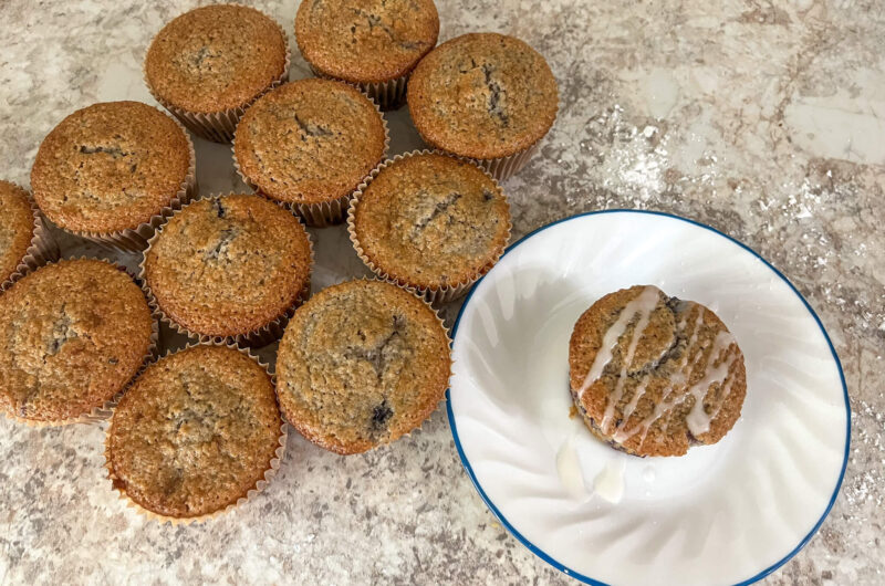 Blueberry Muffins with Lemon Glaze