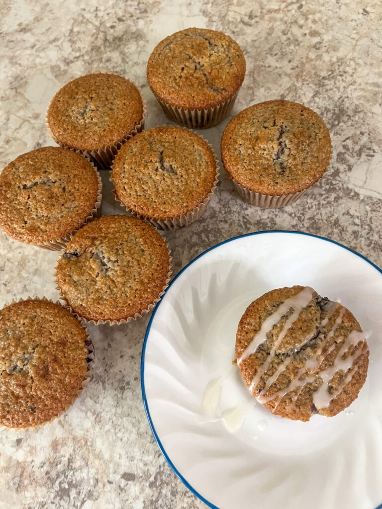 baked blueberry muffins