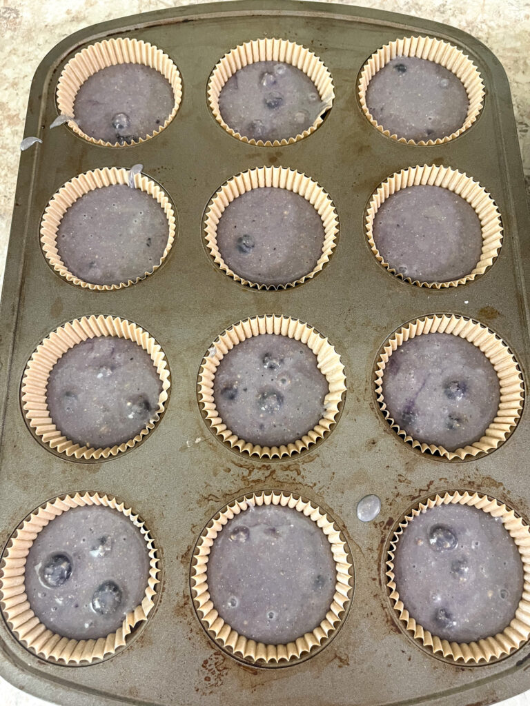 unbaked blueberry muffins