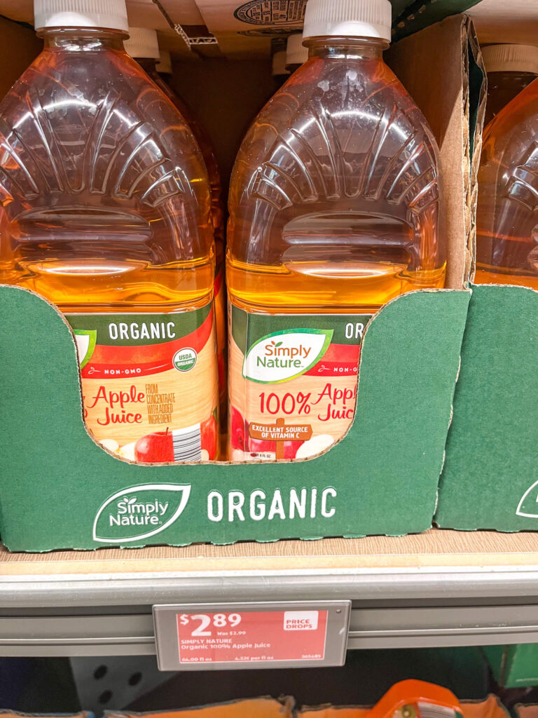 organic apple juice from Aldi
