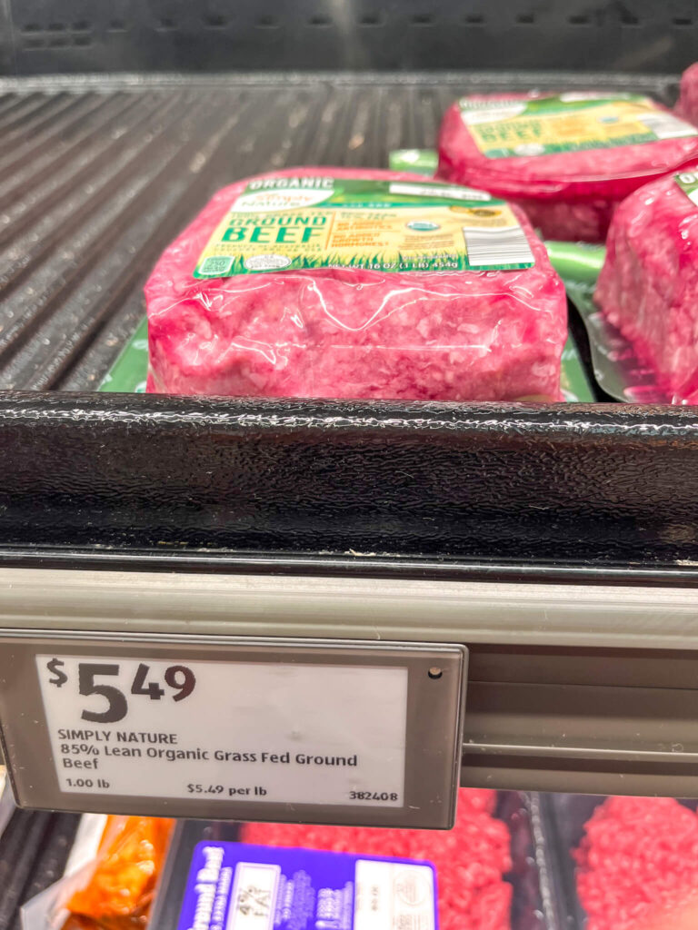 grass fed ground beef from Aldi