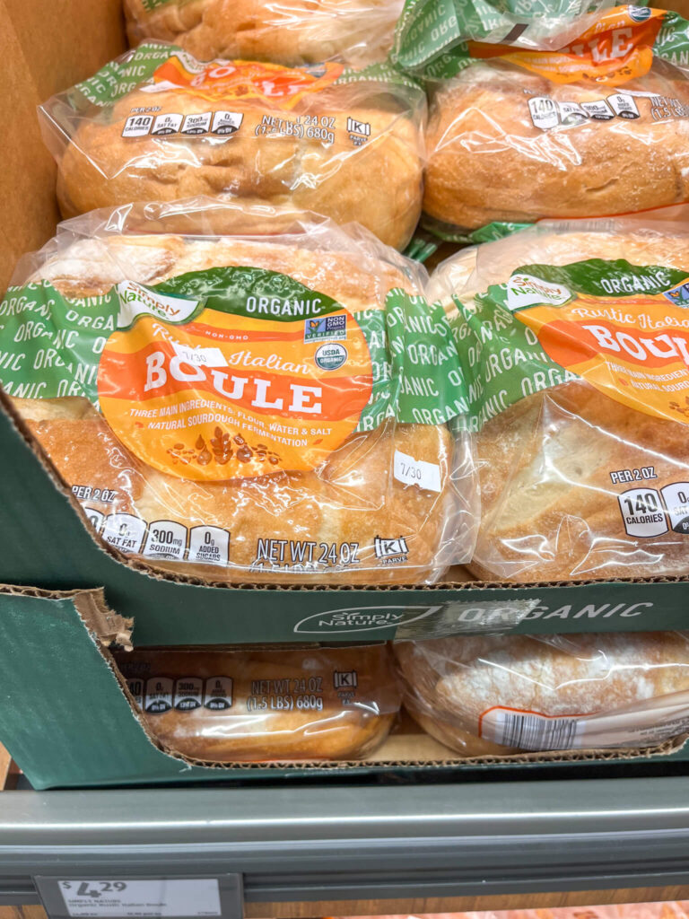 organic sourdough bread from Aldi