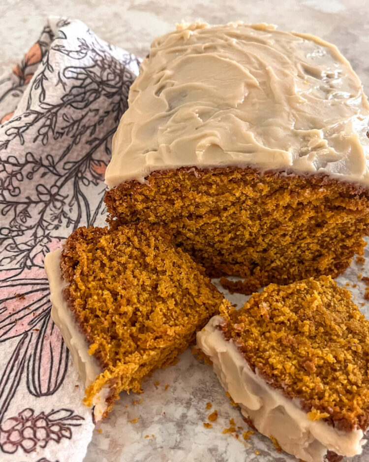 pumpkin bread sliced