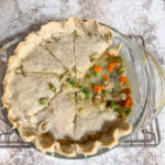 GF DF chicken pot pie half eaten